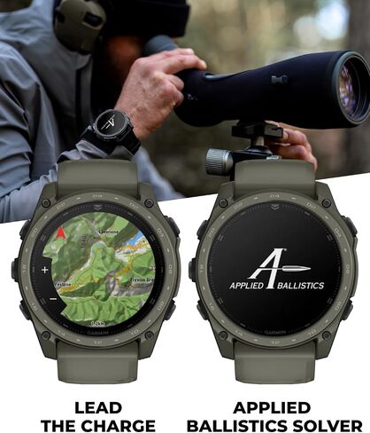 Garmin Tactix 8 51mm Cerakоtе, Premium Tactical GPS Smartwatch, AMOLED Display, Applied Ballistics Solver, Olive Drab Cerakоtе Coating Black Earbuds Bundle in Kuwait
