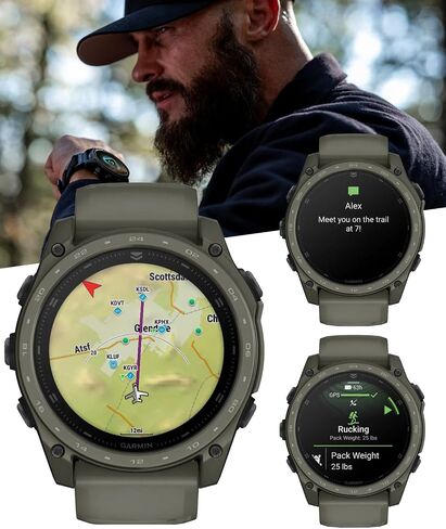 Garmin Tactix 8 51mm Cerakоtе, Premium Tactical GPS Smartwatch, AMOLED Display, Applied Ballistics Solver, Olive Drab Cerakоtе Coating Black Earbuds Bundle in Kuwait