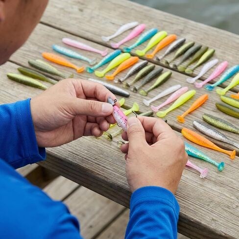 Soft Plastic Swimbaits – Paddle Tail Lures Kit with Box 50Pcs in Kuwait
