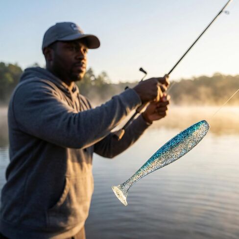 Soft Plastic Swimbaits – Paddle Tail Lures Kit with Box 50Pcs in Kuwait