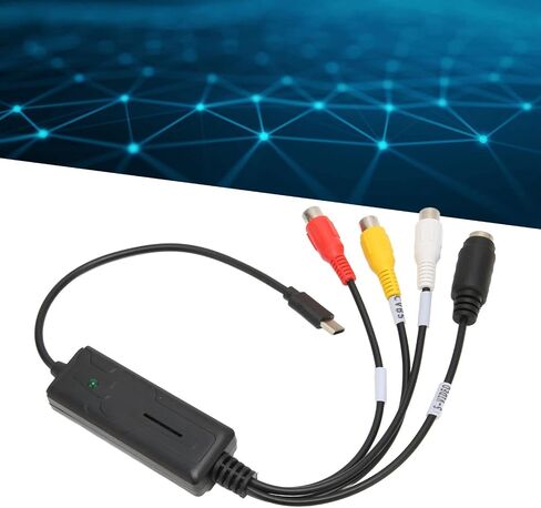 Fabater Type C Sound Video Card, to USB Converter Adapter for 10 8.1 8 7, OS X, Vista - SVideo & CVBS Input, Adjustable Brightness Contrast Saturation Hue, Plug in Kuwait