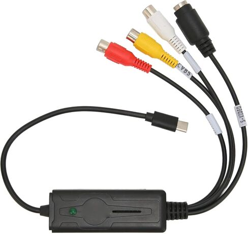 Fabater Type C Sound Video Card, to USB Converter Adapter for 10 8.1 8 7, OS X, Vista - SVideo & CVBS Input, Adjustable Brightness Contrast Saturation Hue, Plug in Kuwait