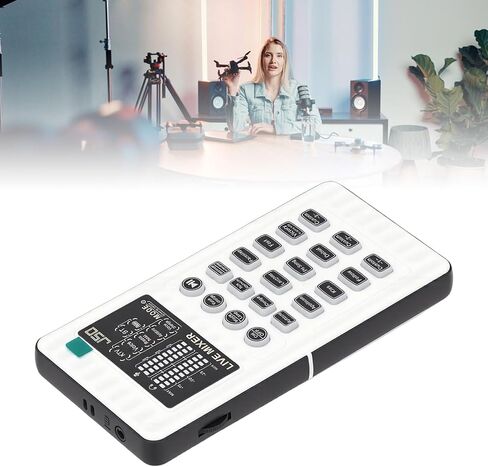 GOWENIC Portable Voice Changer, Bluetooth Sound Card with 8 Voice Modes 9 Sound Effects 10 Level Pitch Control, Plug and Play for Mobile Phone Computer Gaming Live Broadcast in Kuwait
