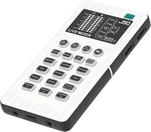 GOWENIC Portable Voice Changer, Bluetooth Sound Card with 8 Voice Modes 9 Sound Effects 10 Level Pitch Control, Plug and Play for Mobile Phone Computer Gaming Live Broadcast in Kuwait
