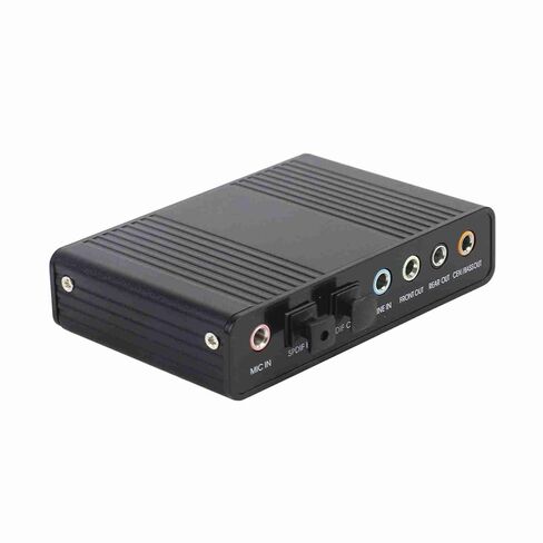 Fabater USB Audio Sound Card, 6 Channel External Optical SPDIF Digital Audio Adapter for PC Laptop, Plug and Play USB 2.0 Sound Card with Mic in, Line in, 48KHz Sampling Rate, Support in Kuwait