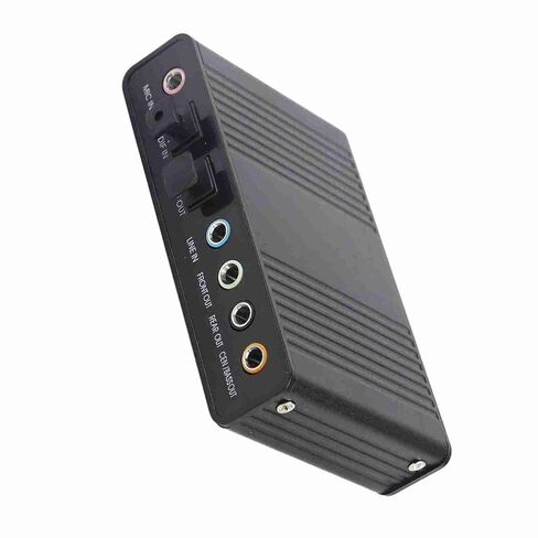 Fabater USB Audio Sound Card, 6 Channel External Optical SPDIF Digital Audio Adapter for PC Laptop, Plug and Play USB 2.0 Sound Card with Mic in, Line in, 48KHz Sampling Rate, Support in Kuwait