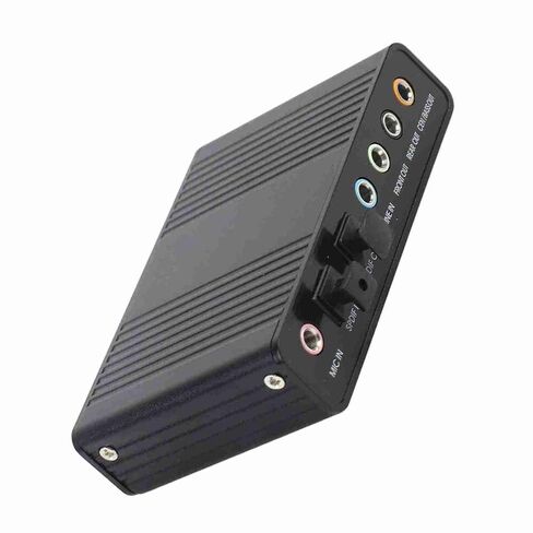 Fabater USB Audio Sound Card, 6 Channel External Optical SPDIF Digital Audio Adapter for PC Laptop, Plug and Play USB 2.0 Sound Card with Mic in, Line in, 48KHz Sampling Rate, Support in Kuwait