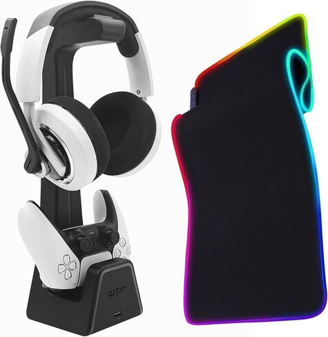 Titled Nation 3-in-1 PlayStation and Xbox Magnetic Charger and Its Matching Extended Mousepad in Kuwait