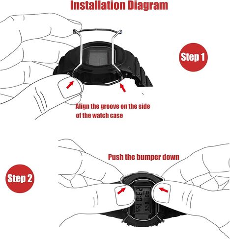 Screen Protector for Casio G Shock GA100, Anti-Scratch Compatible with G-Shock GA/GD100/ 110/120/ 140 Series Watch, Cool Looking Stainless Steel Wire Guard Protector (Black) in Kuwait