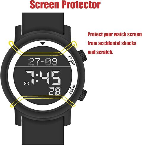 Screen Protector for Casio G Shock GA100, Anti-Scratch Compatible with G-Shock GA/GD100/ 110/120/ 140 Series Watch, Cool Looking Stainless Steel Wire Guard Protector (Black) in Kuwait