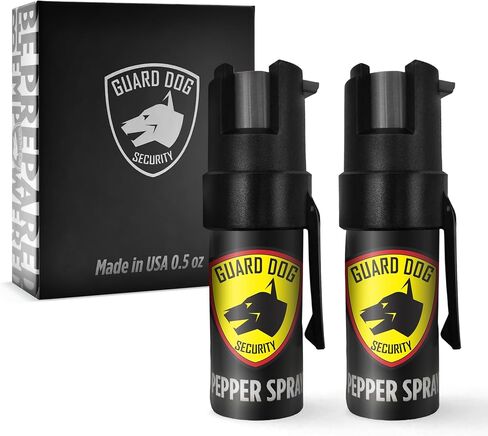Guard Dog Security Pepper Spray for Self Defense, Collar Clip For Easy Carry & Fast Access, Pepper Spray For Women, Men, OC Spray with UV Dye, Maximum Police Strength, Safety Twist Lock, 16 feet Range in Kuwait