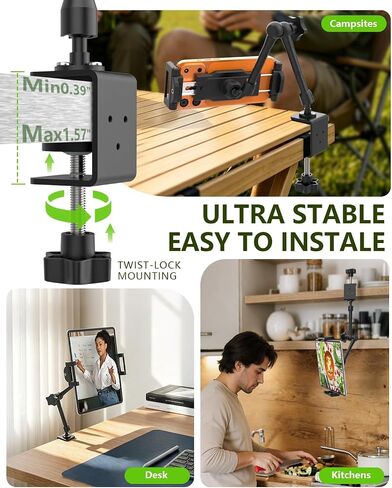 Camping Tablet Holder, Adjustable Clip-on Stand for RV & Picnic in Kuwait
