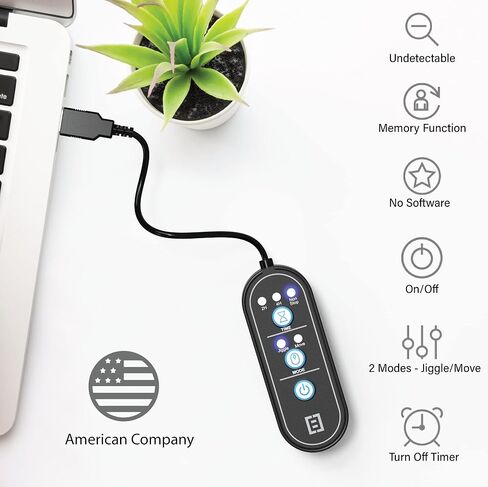 TECH8 USA, 2-in-1 Mouse Mover and Jiggler in 1, Keeps PC Active, Status Green, Undetectable, Timer Function, Dual Mode, American Company in Kuwait