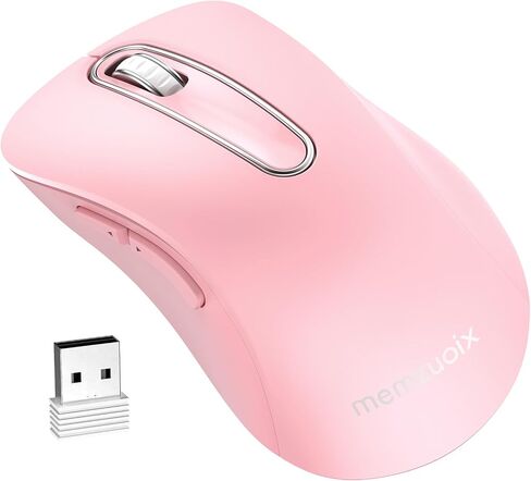 memzuoix 2.4G Silent Wireless Mouse, 1400 DPI Mobile Optical Cordless Mouse with USB Receiver, Portable Computer Mice for Laptop, PC, Desktop, MacBook, 5 Buttons (Red) in Kuwait