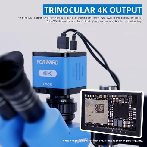 Forward FW-C55Pro-R03 Trinocular Stereo Microscope, R03 Robotic Arm in Kuwait