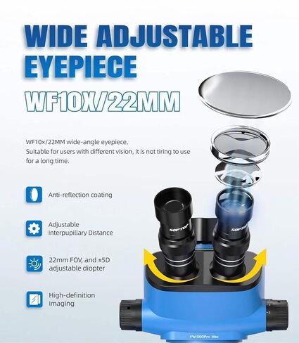 Forward FW-S60Promax-R03 Stereo Microscope, 6X-60X Triple Barlow in Kuwait