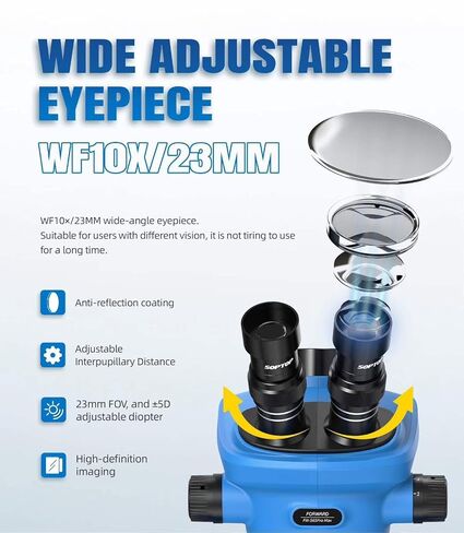 Forward FW-S65Pro Max-R02 Stereo Microscope, 6.5X-65X, Dbl Barlow in Kuwait