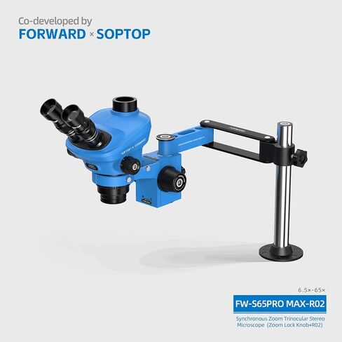 Forward FW-S65Pro Max-R02 Stereo Microscope, 6.5X-65X, Dbl Barlow in Kuwait