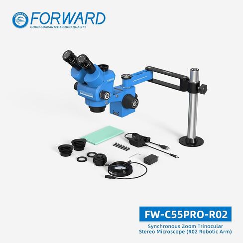 Forward FW-C55Pro-R02 Trinocular Stereo Microscope, R02 Robotic Arm in Kuwait