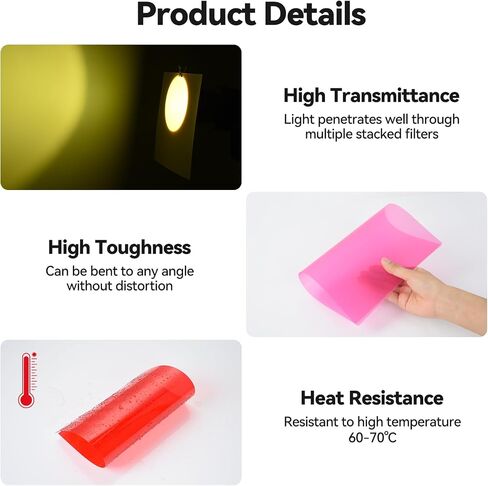 UTEBIT 14 Pcs Photography Filters 11.7 x 8.3 Transparent Gel Light Filter in Kuwait