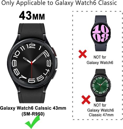 2 in 1 Watch Bling Case for Samsung Galaxy Watch 6 Classic 43mm (SM-R950), PC Protective Bumper Cover and Glitter Rhinestone Bezel Ring (Glass Film Not Included) in Kuwait