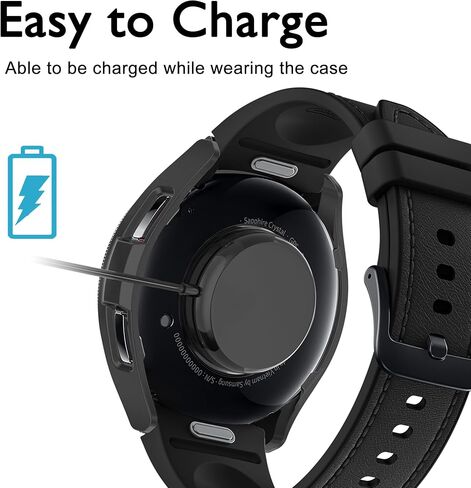 2 in 1 Watch Bling Case for Samsung Galaxy Watch 6 Classic 43mm (SM-R950), PC Protective Bumper Cover and Glitter Rhinestone Bezel Ring (Glass Film Not Included) in Kuwait