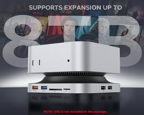 Acer Gadget Mac mini M4 Dock, 8TB M.2 NVMe/SATA SSD Enclosure & Stand, 4K@144Hz HDMI 2.1, 10Gbps USB-C & USB-A Hub, SD/TF Card Reader, 3.5mm Audio, Aluminum Docking Station for Mac mini M4 & M4 Pro in Kuwait