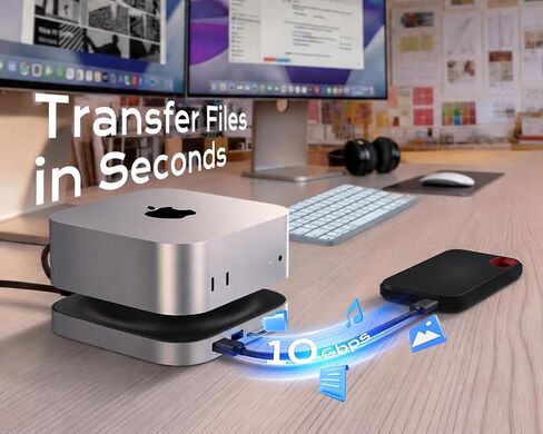 Acer Gadget Mac mini M4 Dock, 8TB M.2 NVMe/SATA SSD Enclosure & Stand, 4K@144Hz HDMI 2.1, 10Gbps USB-C & USB-A Hub, SD/TF Card Reader, 3.5mm Audio, Aluminum Docking Station for Mac mini M4 & M4 Pro in Kuwait