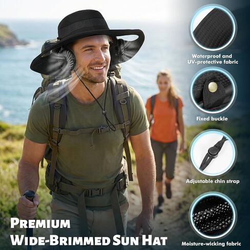 Bucket Hat Fan, 2-in-1 Hands-free Hat Fan with Detachable Neck Fan in Kuwait