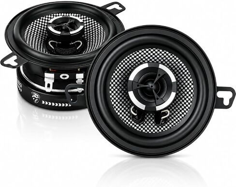 3.5 Inch Car Speakers, 300W Peak 4 Ohm 3-1/2 2-Way Coaxial Speakers, Clear Dome Tweeter, Glass Fiber Cone, Loud Clear Sound for Dash, Center Speaker & Custom Car Audio, 2 Pack in Kuwait
