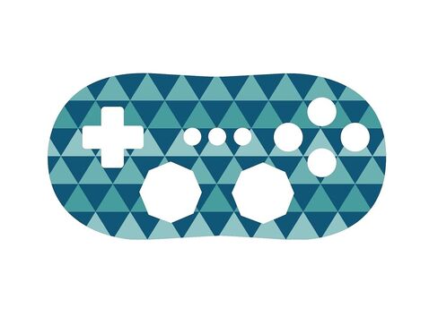 Geometric Colorful Triangles Blue Tones Vinyl Decal Sticker Skin by Debbie's Designs for Wii Classic Controller in Saudi Arabia