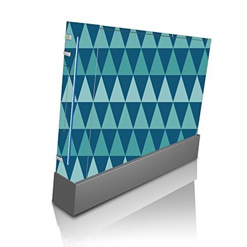 Geometric Colorful Triangles Blue Tones Vinyl Decal Sticker Skin by Debbie's Designs for Wii Console in Saudi Arabia