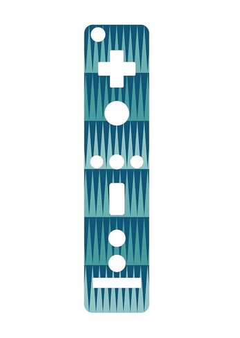 Geometric Colorful Triangles Blue Tones Vinyl Decal Sticker Skin by Debbie's Designs for Wiimote Wii Controller in Saudi Arabia