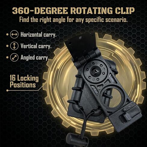 MK3 Pepper Spray Holster for Duty Belt & MOLLE System, 360° Adjustable 16 Positions OC Spray Holder, Heavy Duty Polymer Quick Release Belt Clip for Law Enforcement, Tactical Gear in Kuwait