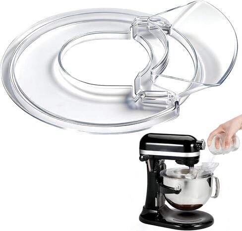 Pouring Shield for KitchenAid Tilt Head 4.5-5 Quart,Dishwasher Safe Splash Guard for Stand Mixer Food Grade Removable Pouring Chute for Kitchenaid Mixer Accessories Steel/Glass/Ceramic Bowls in Kuwait