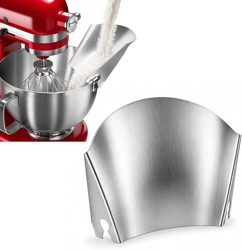 Stainless Steel Pouring Chute Compatible with KitchenAid Stand Mixer, Mess-Free Easy Pouring Guide for Flour & Liquids, Dishwasher Safe Baking Mixer Accessory in Kuwait