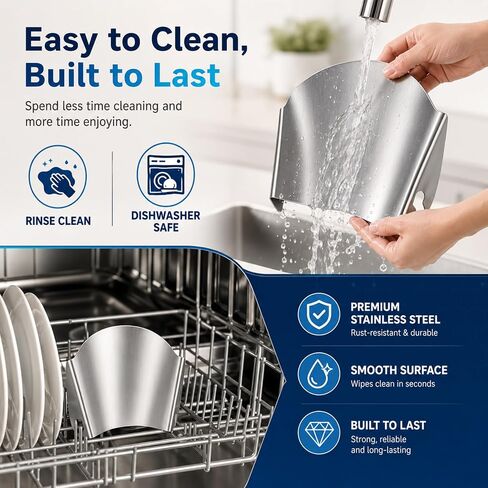 Stainless Steel Pouring Chute Compatible with KitchenAid Stand Mixer, Mess-Free Easy Pouring Guide for Flour & Liquids, Dishwasher Safe Baking Mixer Accessory in Kuwait