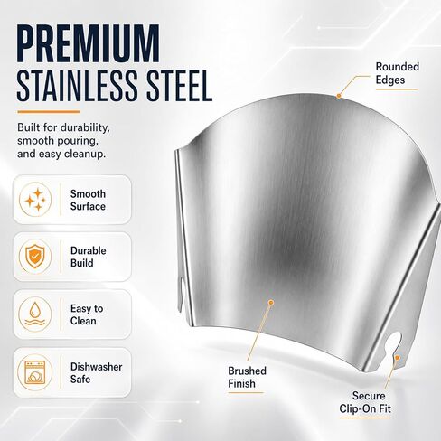 Stainless Steel Pouring Chute Compatible with KitchenAid Stand Mixer, Mess-Free Easy Pouring Guide for Flour & Liquids, Dishwasher Safe Baking Mixer Accessory in Kuwait