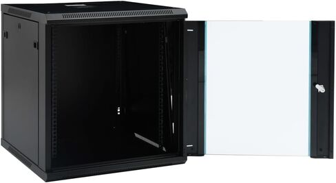 12U Wall Mounted Network Cabinet, 19 Inch IP20 Data Cabinet, 23.6x23.6x25.2 Inch Cold-Rolled Steel Enclosure for Router and Fiber Optic Modem in Kuwait