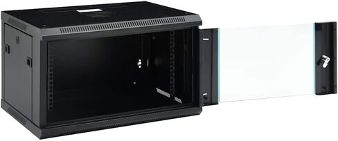 6U Wall Mounted Network Cabinet 19" IP20 Data Cabinet, 23.6x17.7x13.8 Inch, Cold-Rolled Steel, Lockable Front Door, Removable Side Panels for Router and Fiber Optic Modem in Kuwait