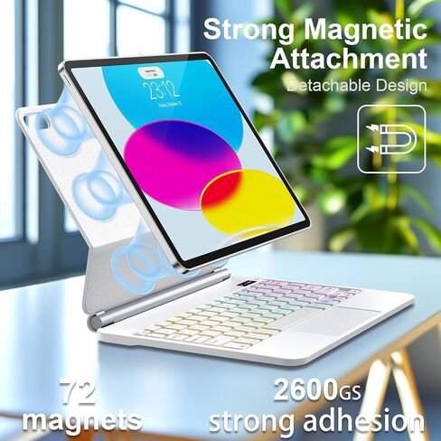 GGQFGTOJ Keyboard Case for iPad 11th (A16) & 10th Generation，Magic-Style Backlit Keyboard with Multi-Touch Trackpad – Floating Cantilever Stand – Magnetic Case for iPad 11 inch &10th Gen 10.9 inch in Kuwait