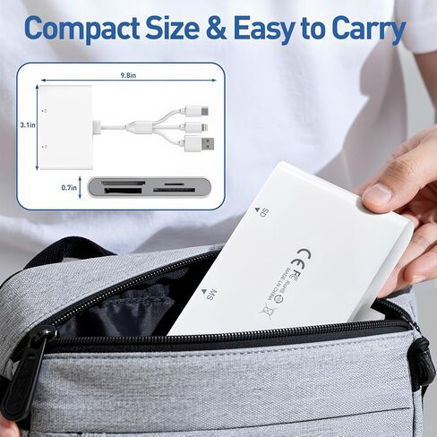4-in-1 Memory Stick Pro Duo Adapter for iPhone/Android/PC – Lightning/USB-C/USB-A OTG Card Reader for SD/TF/MS/XD, High-Speed 480Mbps Sony Cybershot Compatible Reader, Plug & Play, No App Needed in Kuwait