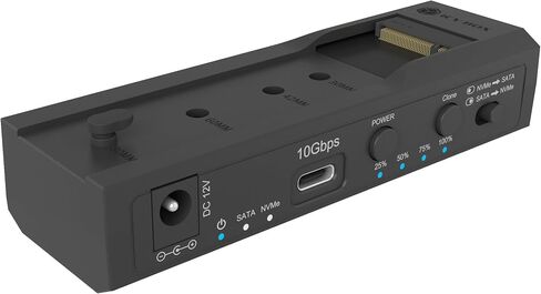 M.2 NVMe/SATA & 2.5"/3.5" Hard Drive Cloner Docking Staion, ICY BOX 10Gbps NVMe Cloner&Reader, M.2 to SATA Hard Drive Dock for 2.5"/3.5" SSD&HDD Hard Drives, Offline Clone Enclosure, Tool-Free in Kuwait