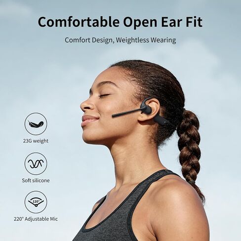 CXK Open Ear Headphones with Mic, Dual Noise Canceling Mic for Clear Calls in Kuwait