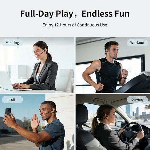 CXK Open Ear Headphones with Mic, Dual Noise Canceling Mic for Clear Calls in Kuwait