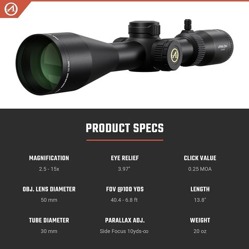 Athlon Optics Midas HMR 2.5-15x50 SFP IR APLR-H2 MOA in Kuwait