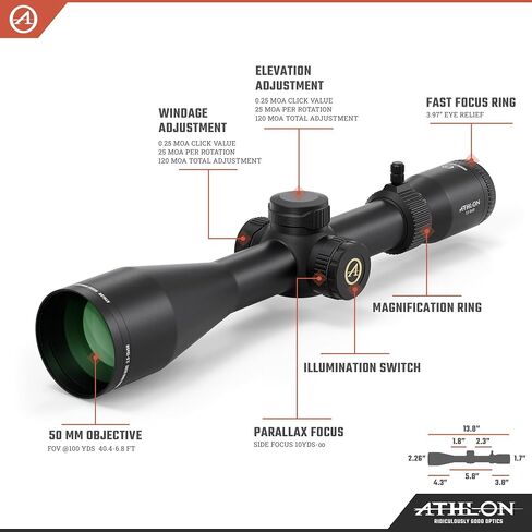 Athlon Optics Midas HMR 2.5-15x50 SFP IR APLR-H2 MOA in Kuwait