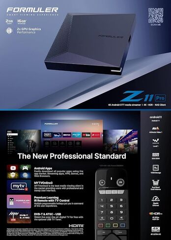 Formuler Z11 Pro 4K Android 11 Dual Band 5G Gigabit LAN 2GB Ram 16GB Storage with Premium IR1 Remote Control in Kuwait