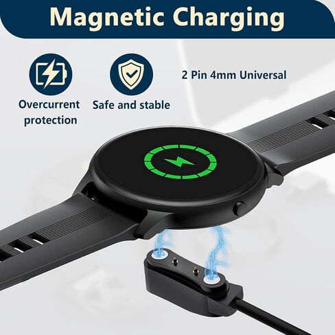 2-Pack Smart Watch Charger for GloryFit T80 T70 T60 T50 P99 P98 - 2 Pin Spacing Magnetic USB Charging Cable - Replacement Power Cord for P45 P32 P36 & More - Smartwatch Charging Cable Accessories, 2FT in Saudi Arabia