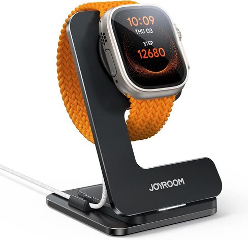 JOYROOM Watch Stand for Apple Watch Magnetic Fast Charging- Desk Charger Stand Holder Dock for Apple iWatch Ultra3/2/1, Series 11/10/9/8/7/6/5/4/3/2/1, SE3/2/1 (49/46/45/44/42/41/40/38mm)(Black) in Kuwait